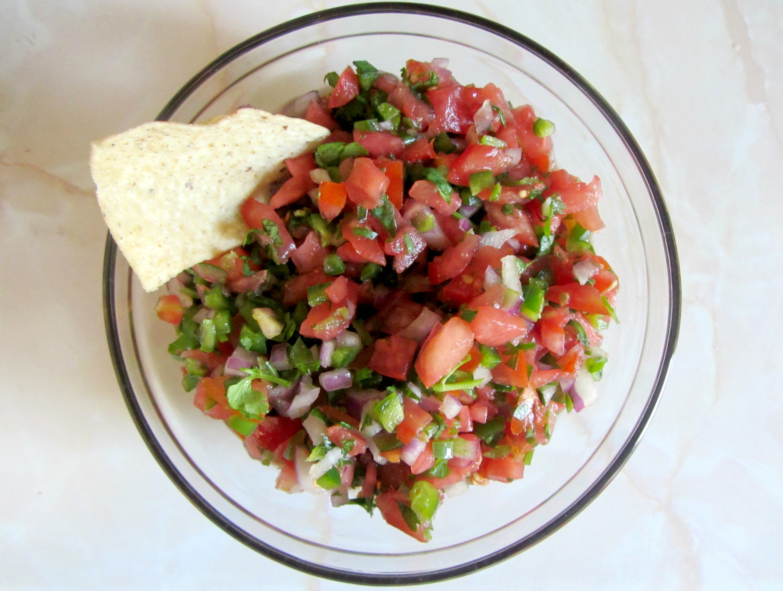 Salsa with chip
